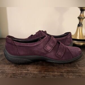 Hotter Leap Plum Nubuck Suede Comfort Shoes Made in England NWOT 8
